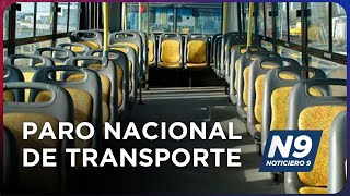 PARO NACIONAL DE TRANSPORTE  NOTICIERO 9 [upl. by Ynaffat]