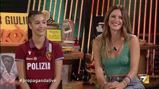 Sofia Raffaeli and coach Claudia Mancinelii – Propaganda Live  La 7 [upl. by Ahsille]