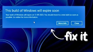 This Build of Windows will Expire Soon on Windows 11 SOLVED [upl. by Iret970]