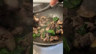 Stir fry chicken liver with spinachshorts [upl. by Lillis]