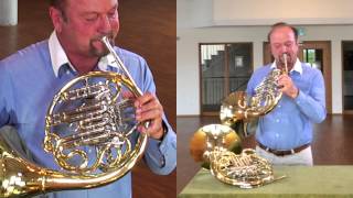 Waldhorn Nützliche Horn Modelle  Kombination mit Hoch Es HHorn  Engelbert Schmid Horns [upl. by Sharla10]