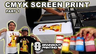 CMYK Silk Screen Print with White Underbase  Part 1  Lebron James Design [upl. by Yatnahc]