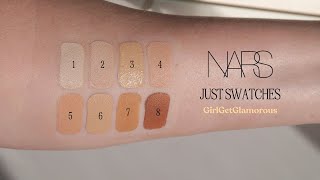 JUST SWATCHES  Nars Radiant Creamy Concealer 8 Shades [upl. by Flosi]