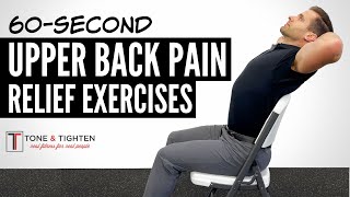 4 Exercises To Relieve Upper Back Pain in 60 Seconds [upl. by Glynda]