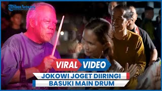 Momen Asyik Jokowi Joget Gemu Famire Diiringi Menteri Basuki Main Drum [upl. by Yelekalb827]