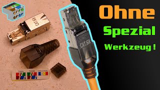 RJ45 Stecker auf Verlegekabel montieren  CAT6a  CAT 7 [upl. by Donetta455]