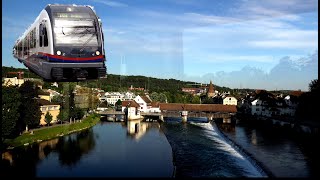 Zug Mitfahrt Dietikon  Wohlen  Bremgarten ObertorBremgarten Isenlauf Train ride Viagem de trem [upl. by Preston]