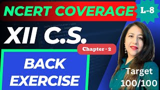 NCERT Chapter  2  Back Exercise Solution  Data File Handling  Computer Science 12th CBSE [upl. by Poppas]