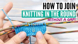 How to join knitting in the round on double pointed or circular needles 3 invisible ways [upl. by Merralee23]