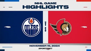 NHL Highlights  Oilers vs Senators  November 19 2024 [upl. by Eadie]