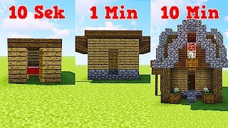 Minecraft Haus  10 Sekunden  1 Minute  10 Minuten  Minecraft Haus Bauen [upl. by Ydarg730]