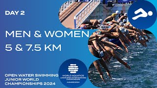 Men amp Women  5 km amp 75 km  World Aquatics Open Water Swimming Junior World Championships 2024 [upl. by Asillim]