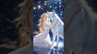 A woman performs a fusion with theSiberian White Wolf on AGT americagottalent magic [upl. by Einreb284]