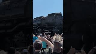 Big Boy 4014 blowing its whistle at TampP station Fort Worth Texas [upl. by Adnor]