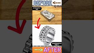 Restoration 10 GM silver bar convert ♻️ into Rotating silver Ring 💍restoration yt views shorts [upl. by Marabel385]