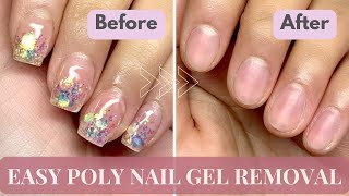 💅POLY NAIL GEL REMOVAL TUTORIAL Safely Remove Poly Gel without Damaging Your Natural Nails CC [upl. by Ajuna]