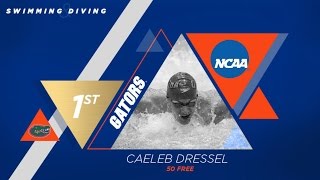 Florida Swimming Caeleb Dressel 50 Free NCAA Champion [upl. by Linc984]