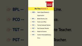 ISROBPLPCOTGTPGTMSHIV Full Forms  Important Full Form [upl. by Rutherford138]