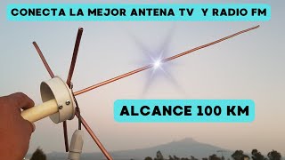 COMO HACER UNA ANTENA TV Y RADIO FM ANTENA TV CASERA DE LARGO ALCANCE NO PAGUES CABLE TV GRATIS [upl. by Airlia]