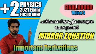 MIRROR EQUATION  Important derivations  Plus two physics focus area [upl. by Atinhoj900]