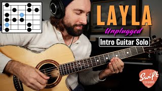 Eric Clapton quotLaylaquot Unplugged  Intro Solo Guitar Lesson [upl. by Ajad]