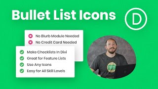 How To Change Bullet Lists Into Checkmarks Or Other Icons In Divi [upl. by Zaller166]