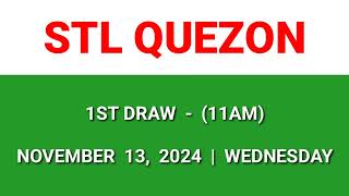 STL QUEZON 1st draw result today 11AM draw result morning Philippines November 13 2024 Wednesday [upl. by Haskel420]