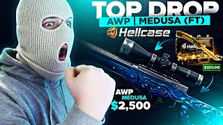 HITTING 2500 AWP MEDUSA on HellCase HELLCASE PROMO CODE [upl. by Alliuqet227]