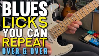 Repetitive blues licks to help you play better solos Guitar Tutorial [upl. by Arabel]