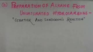 PREPARATION OF ALKANES FROM UNSATURATED HYDROCARBONS HYDROGENATIONREDUCTION [upl. by Cawley]