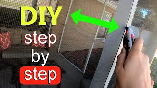 How To Replace Patio Screen  Full Replacement Walkthrough with 5 EASY DIY STEPS [upl. by Aymik]