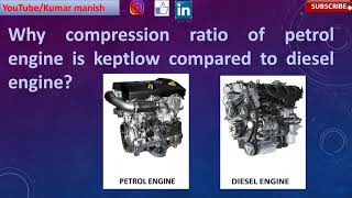 Compression ratio of petrol vs diesel engine compression ratio to fuel [upl. by Betthel]