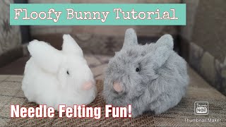 CUTE Beginner Needle Felt Tutorial  Fluffy Bunnies  Needle Felted Rabbit  Easy Beginner Project [upl. by Garnet]