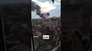 Russian Kalibr Cruise Missile Hitting Lviv in West Ukraine ● 3rd May 2022 ukrainerussiawar uk [upl. by Angelico]