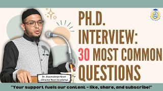 PhD Interview 30 Most Common Questions [upl. by Nannah]