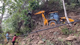 Carefully Saving Village Water Supply Pipe from Stones While Breaking Rocky Hill [upl. by Olcott]