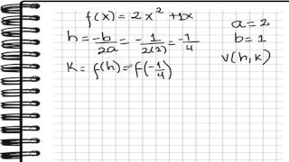 VERTICE DE LA FUNCION CUADRATICA [upl. by Llen]