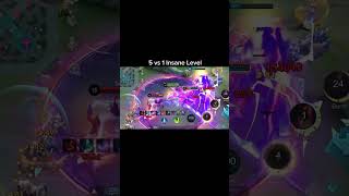 1 vs 5 Defense mode Insane Level 🔥 mlbb [upl. by Ayotol]