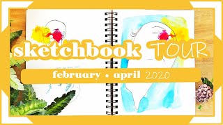 Sketchbook Tour  February through April 2020  Canson XL Watercolor [upl. by Bernette]