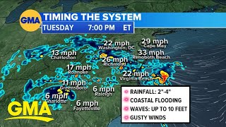 Tropical storm warning for the Carolinas [upl. by Bertie]