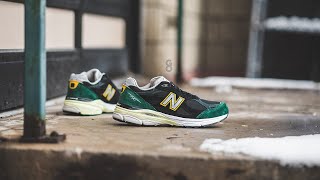 New Balance 990 V3 M990CP3 quotBlack  Green  Yellowquot Review amp OnFeet [upl. by Releehw]