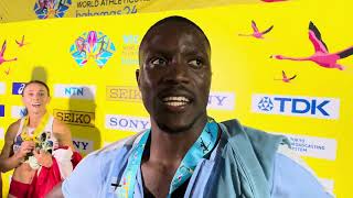 Letsile Tebogo Reacts to Botswanas 4x4 World Relays Win Talks 200m World Record Potential [upl. by Elbertine]