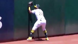 Miguel Andujar Incredible Left Field Catch from Royce Lewis Hit  Twins vs Athletics Highlights [upl. by Fidele152]