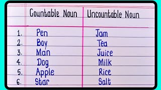 Countable and Uncountable noun  English Grammar  Countable uncountable nouns [upl. by Martinez]