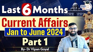 Last 6 months Current Affairs Jan to June 2024 Part 1 By Dr Vipan Goyal Study IQ [upl. by Idonah868]