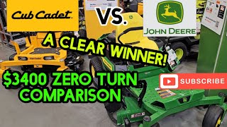 Cub Cadet vs John Deere 3400 Zero Turn comparison There is a clear winner [upl. by Ntsud]