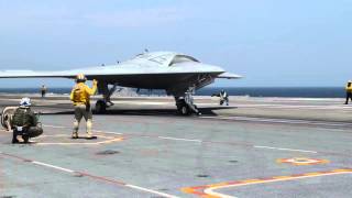 X47B Completes First Carrierbased Arrested Landing [upl. by Arquit17]