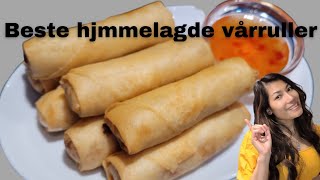 Beste Hjemmelagde vårruller  How to make spring rolls thaimat Kanokluck [upl. by Onaicilef]