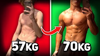 My 1 YEAR Skinny to Muscular Transformation 1718 [upl. by Yelahs]