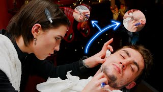 Extremely Close Shave Put Me to Sleep Right Away  ASMR LADY BARBER March [upl. by Giddings282]